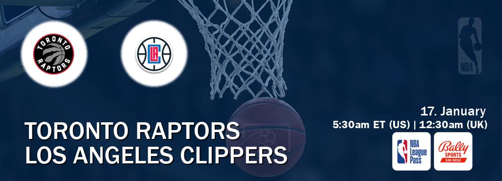 You can watch game live between Toronto Raptors and Los Angeles Clippers on NBA League Pass and Bally Sports San Diego(US).