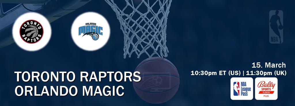 You can watch game live between Toronto Raptors and Orlando Magic on NBA League Pass and Bally Sports Florida+(US).