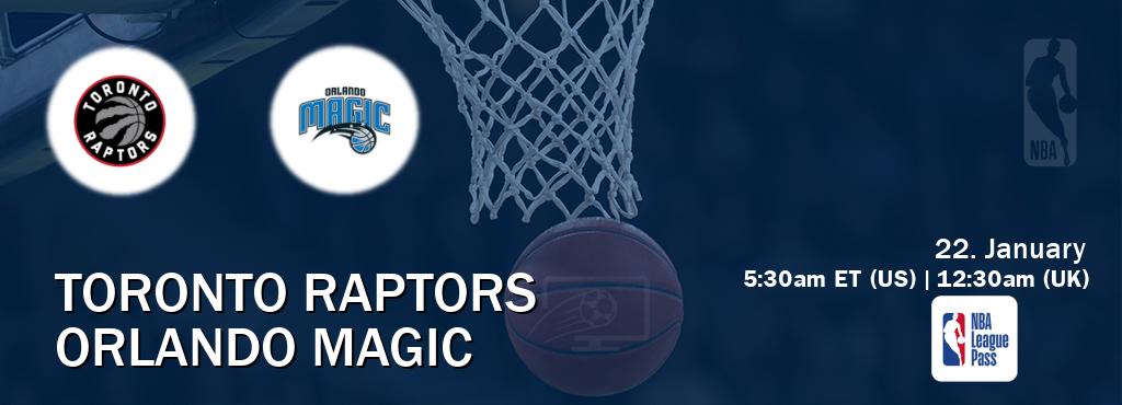 You can watch game live between Toronto Raptors and Orlando Magic on NBA League Pass.