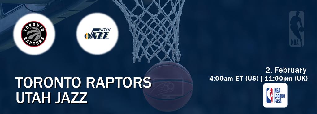 You can watch game live between Toronto Raptors and Utah Jazz on NBA League Pass.