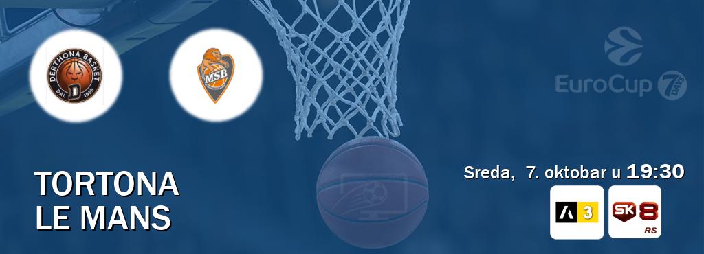 Izravni prijenos utakmice Tortona i Le Mans pratite uživo na Arena Sport 3 i Sportklub 8 (sreda, 7. oktobar u 19:30). Izravni prijenos utakmice Tortona i Le Mans pratite uživo na Arena Sport 3 i Sportklub 8 (sreda, 7. oktobar u 19:30).