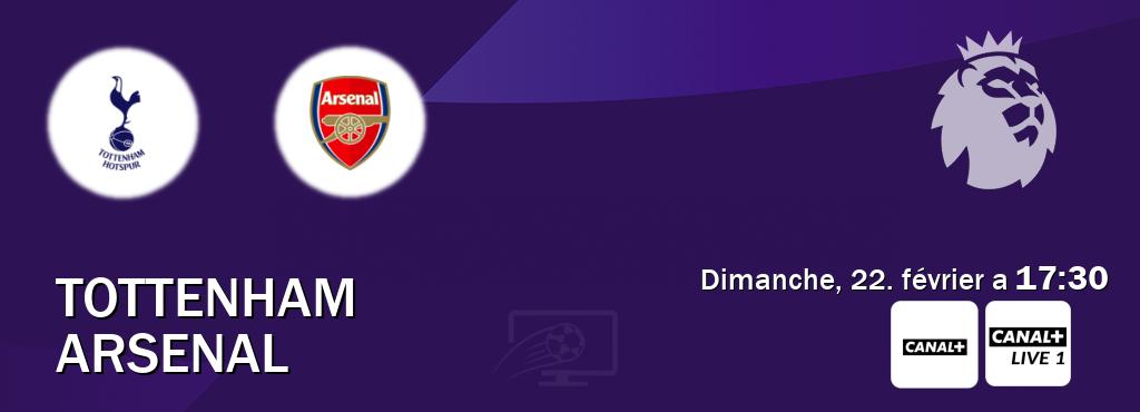 Match entre Tottenham et Arsenal en direct à la Canal+ et Canal+ Live 1 (dimanche, 22. février a  17:30).