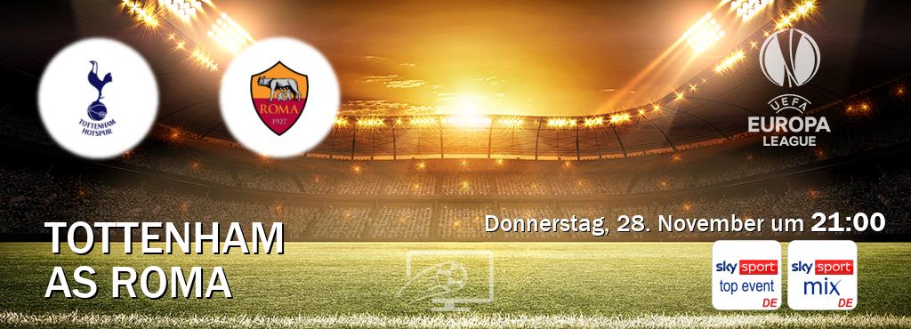 Das Spiel zwischen Tottenham und AS Roma wird am Donnerstag, 28. November um  21:00, live vom Sky Sport Top Event und Sky Sport Mix übertragen.