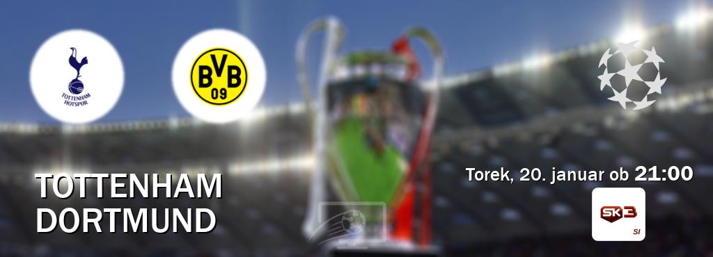 Tottenham in Dortmund v živo na Sportklub 3. Prenos tekme bo v torek, 20. januar ob  21:00