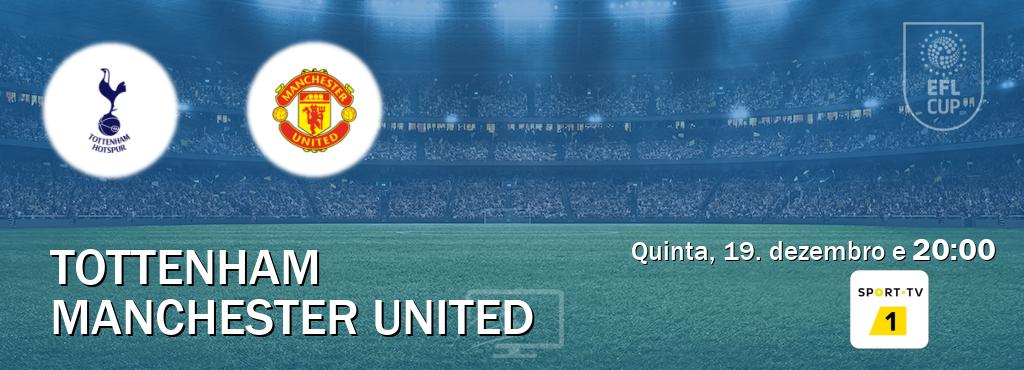 Jogo entre Tottenham e Manchester United tem emissão Sport TV 1 (quinta, 19. dezembro e  20:00).