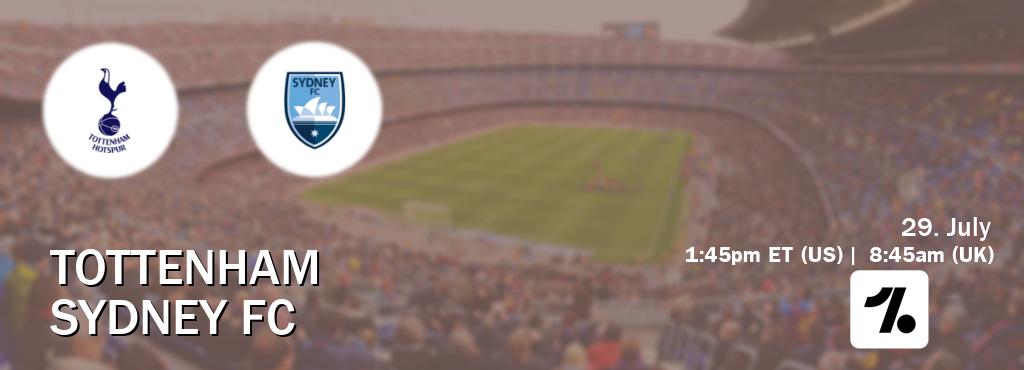 You can watch game live between Tottenham and Sydney FC on OneFootball.