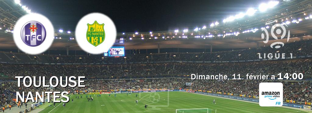 Match entre Toulouse et Nantes en direct à la Amazon Prime FR (dimanche, 11. février a  14:00).