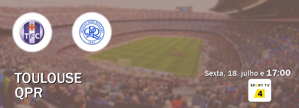 Jogo entre Toulouse e QPR tem emissão Sport TV 4 (sexta, 18. julho e 17:00). Jogo entre Toulouse e QPR tem emissão Sport TV 4 (sexta, 18. julho e 17:00).