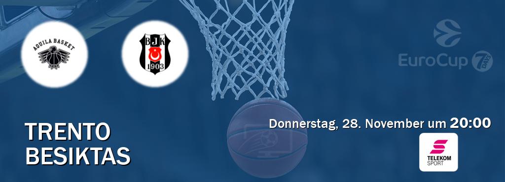 Das Spiel zwischen Trento und Besiktas wird am Donnerstag, 28. November um  20:00, live vom Magenta Sport übertragen.