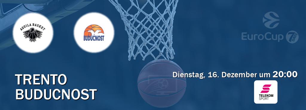 Das Spiel zwischen Trento und Buducnost wird am Dienstag, 16. Dezember um 20:00, live vom Magenta Sport übertragen. Das Spiel zwischen Trento und Buducnost wird am Dienstag, 16. Dezember um 20:00, live vom Magenta Sport übertragen.