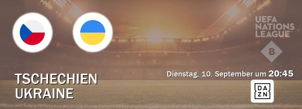 Das Spiel zwischen Tschechien und Ukraine wird am Dienstag, 10. September um  20:45, live vom DAZN übertragen.