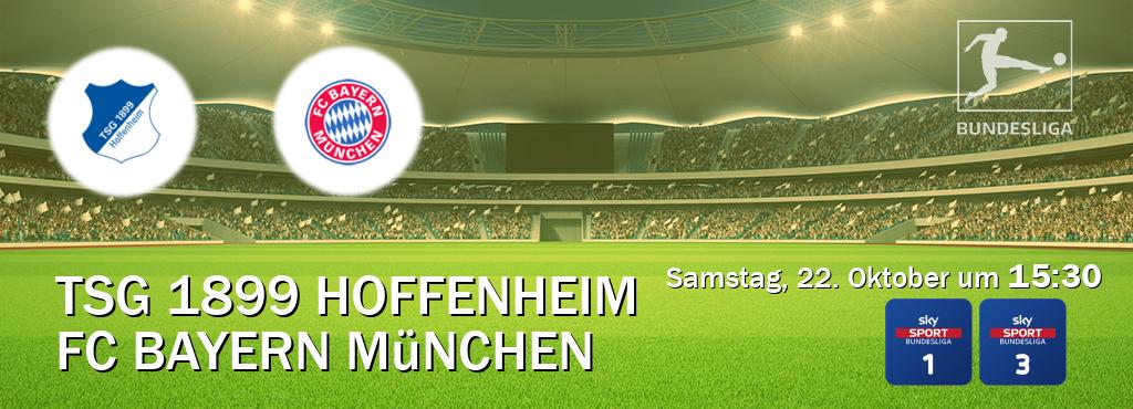 Das Spiel zwischen TSG 1899 Hoffenheim und FC Bayern München wird am Samstag, 22. Oktober um  15:30, live vom Sky Bundesliga 1 und Sky Bundesliga 3 übertragen.