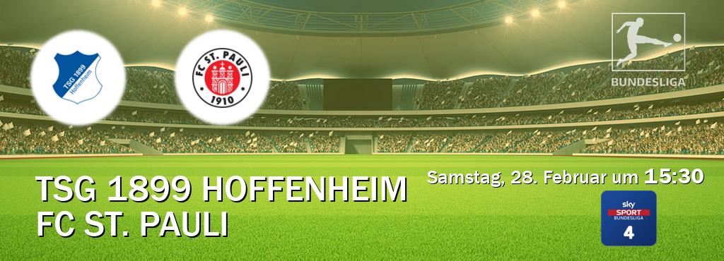 Das Spiel zwischen TSG 1899 Hoffenheim und FC St. Pauli wird am Samstag, 28. Februar um  15:30, live vom Sky Bundesliga 4 übertragen.