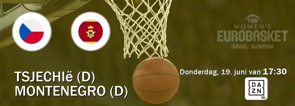Wedstrijd tussen Tsjechië (D) en Montenegro (D) live op tv bij DAZN (donderdag, 19. juni van  17:30).