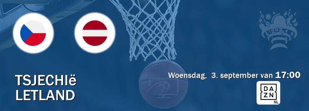 Wedstrijd tussen Tsjechië en Letland live op tv bij DAZN (woensdag,  3. september van  17:00).