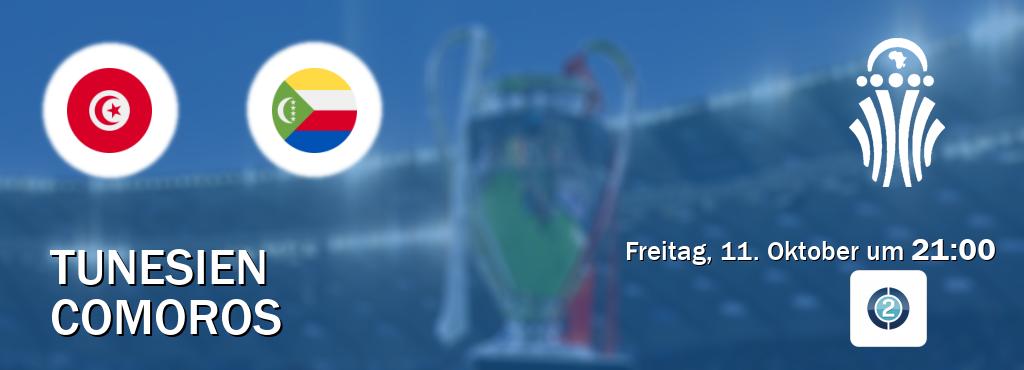 Das Spiel zwischen Tunesien und Comoros wird am Freitag, 11. Oktober um  21:00, live vom Sportdigital FUSSBALL 2 übertragen.