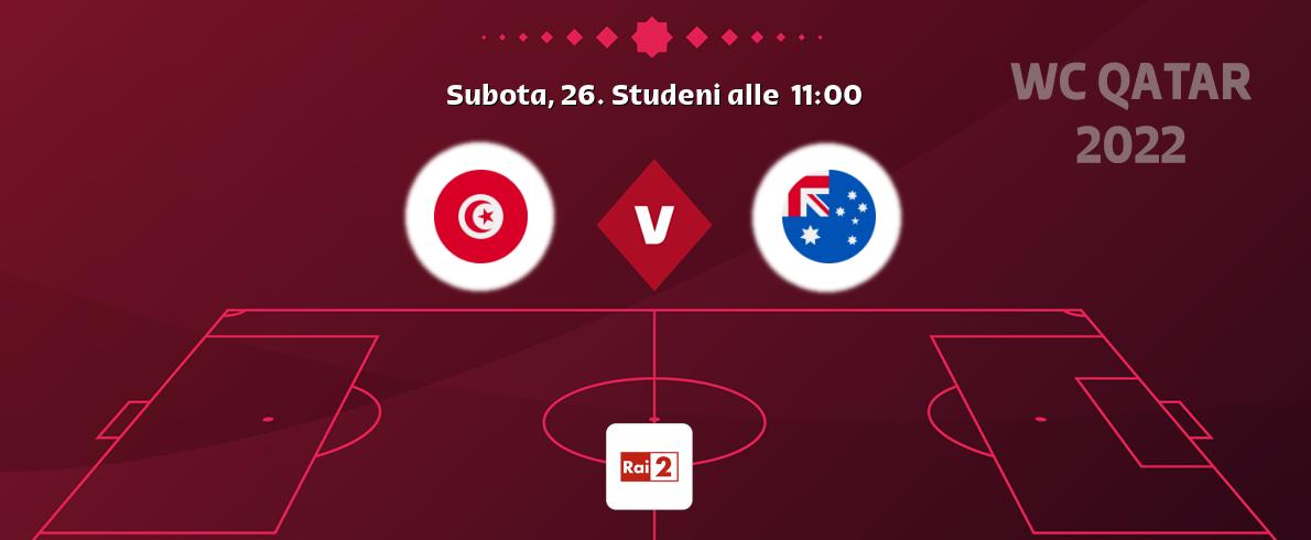 Il match Tunisia - Australia sarà trasmesso in diretta TV su Rai 2 (ore 11:00)