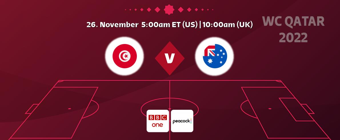 You can watch game live between Tunisia and Australia on BBC One and Peacock.