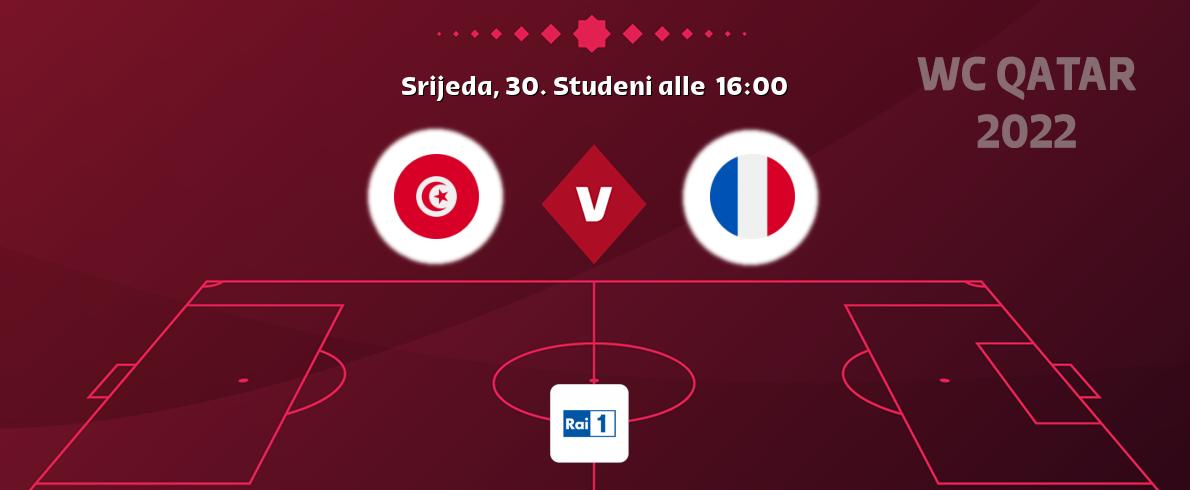 Il match Tunisia - Francia sarà trasmesso in diretta TV su Rai 1 (ore 16:00)