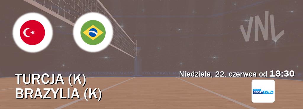 Gra między Turcja (K) i Brazylia (K) transmisja na żywo w Polsat Sport Extra (niedziela, 22. czerwca od 18:30). Gra między Turcja (K) i Brazylia (K) transmisja na żywo w Polsat Sport Extra (niedziela, 22. czerwca od 18:30).