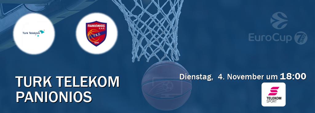 Das Spiel zwischen Turk Telekom und Panionios wird am Dienstag, 4. November um 18:00, live vom Magenta Sport übertragen. Das Spiel zwischen Turk Telekom und Panionios wird am Dienstag, 4. November um 18:00, live vom Magenta Sport übertragen.