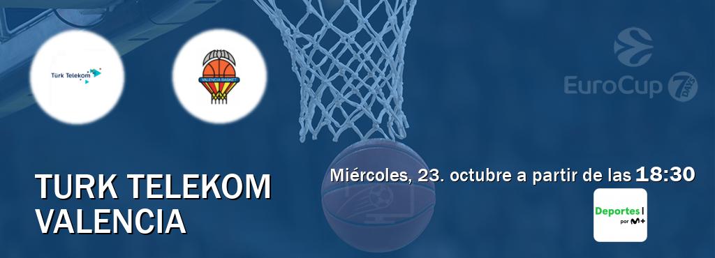 El partido entre Turk Telekom y Valencia será retransmitido por Movistar Deportes (miércoles, 23. octubre a partir de las  18:30).