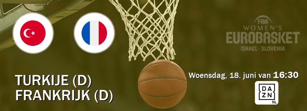 Wedstrijd tussen Turkije (D) en Frankrijk (D) live op tv bij DAZN (woensdag, 18. juni van  16:30).