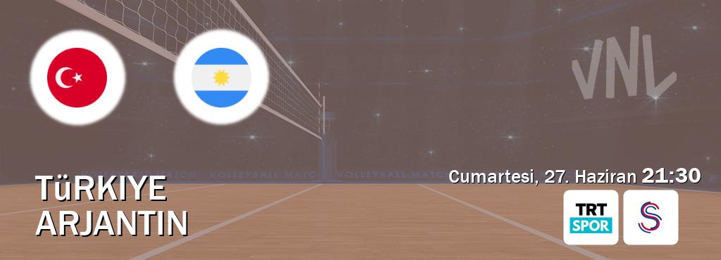 Karşılaşma Türkiye - Arjantin TRT Spor ve S Sport'den canlı yayınlanacak (Cumartesi, 27. Haziran 21:30). Karşılaşma Türkiye - Arjantin TRT Spor ve S Sport'den canlı yayınlanacak (Cumartesi, 27. Haziran 21:30).