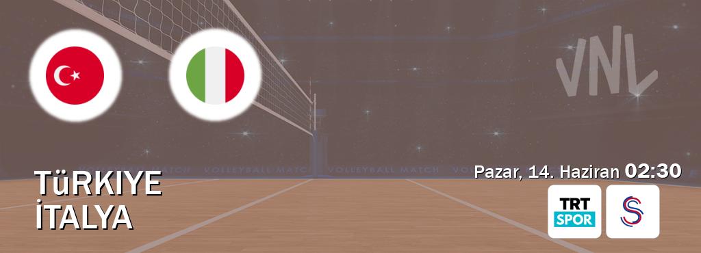 Karşılaşma Türkiye - İtalya TRT Spor ve S Sport'den canlı yayınlanacak (Pazar, 14. Haziran 02:30). Karşılaşma Türkiye - İtalya TRT Spor ve S Sport'den canlı yayınlanacak (Pazar, 14. Haziran 02:30).