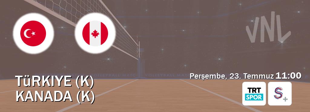 Karşılaşma Türkiye (K) - Kanada (K) TRT Spor ve S Sport +'den canlı yayınlanacak (Perşembe, 23. Temmuz 11:00). Karşılaşma Türkiye (K) - Kanada (K) TRT Spor ve S Sport +'den canlı yayınlanacak (Perşembe, 23. Temmuz 11:00).