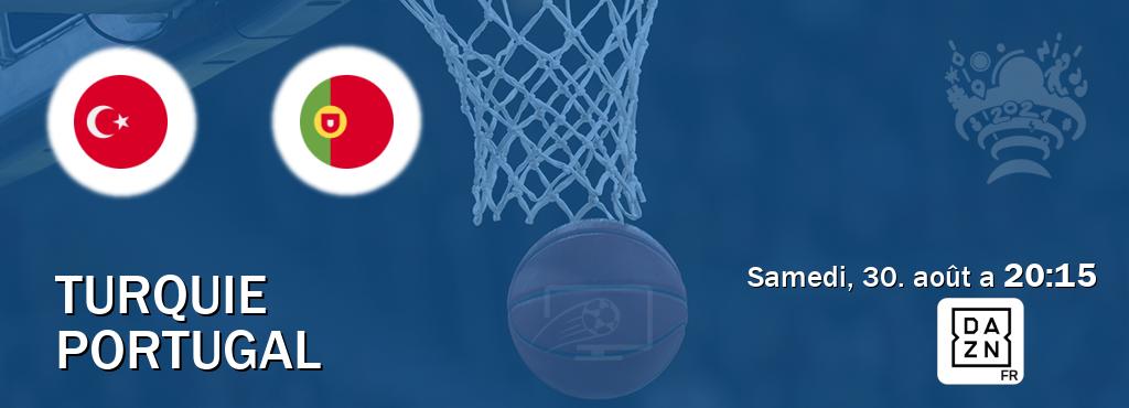 Match entre Turquie et Portugal en direct à la DAZN (samedi, 30. août a  20:15).