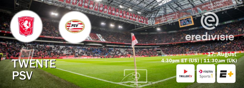 You can watch game live between Twente and PSV on Triller TV, Viaplay Sports 1(UK), ESPN+(US). You can watch game live between Twente and PSV on Triller TV, Viaplay Sports 1(UK), ESPN+(US).