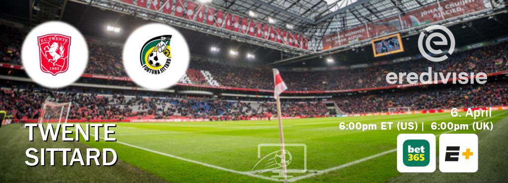 You can watch game live between Twente and Sittard on bet365(UK) and ESPN+(US).