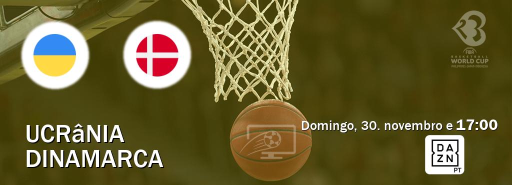 Jogo entre Ucrânia e Dinamarca tem emissão DAZN (domingo, 30. novembro e  17:00).
