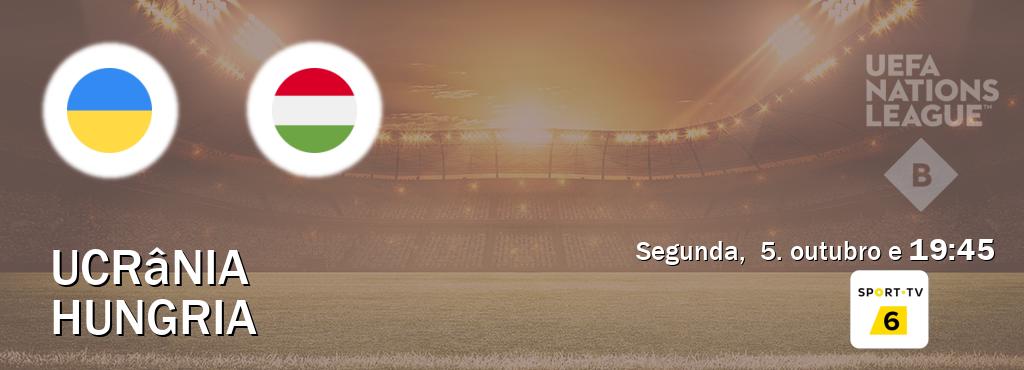 Jogo entre Ucrânia e Hungria tem emissão Sport TV 6 (segunda,  5. outubro e  19:45).