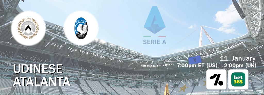 You can watch game live between Udinese and Atalanta on OneFootball and bet365(UK).