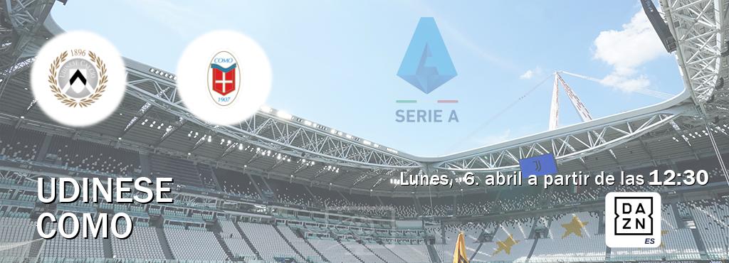 El partido entre Udinese y Como será retransmitido por DAZN España (lunes, 6. abril a partir de las 12:30). El partido entre Udinese y Como será retransmitido por DAZN España (lunes, 6. abril a partir de las 12:30).