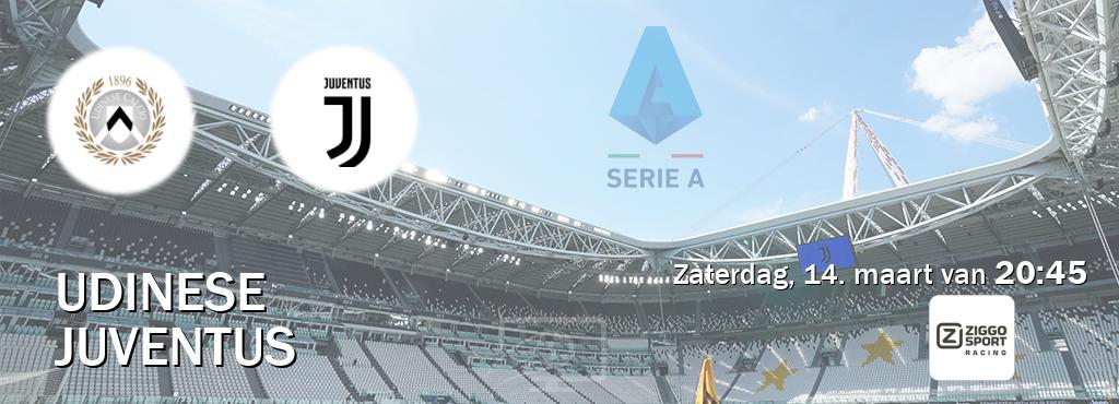 Wedstrijd tussen Udinese en Juventus live op tv bij Ziggo Sport 3 (zaterdag, 14. maart van  20:45).