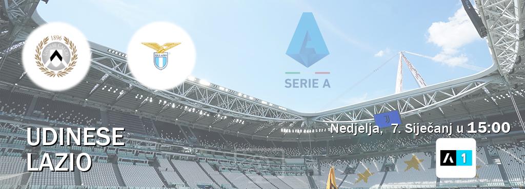 Izravni prijenos utakmice Udinese i Lazio pratite uživo na Arena Sport 1 (Nedjelja,  7. Siječanj u  15:00).