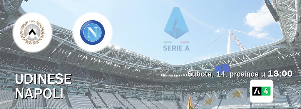 Izravni prijenos utakmice Udinese i Napoli pratite uživo na Arena Sport 4 (subota, 14. prosinca u  18:00).