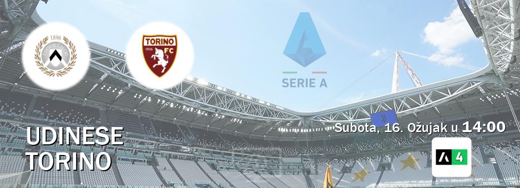 Izravni prijenos utakmice Udinese i Torino pratite uživo na Arena Sport 4 (Subota, 16. Ožujak u  14:00).