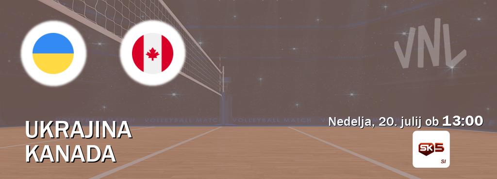 Dvoboj Ukrajina in Kanada s prenosom tekme v živo na Sportklub 5.