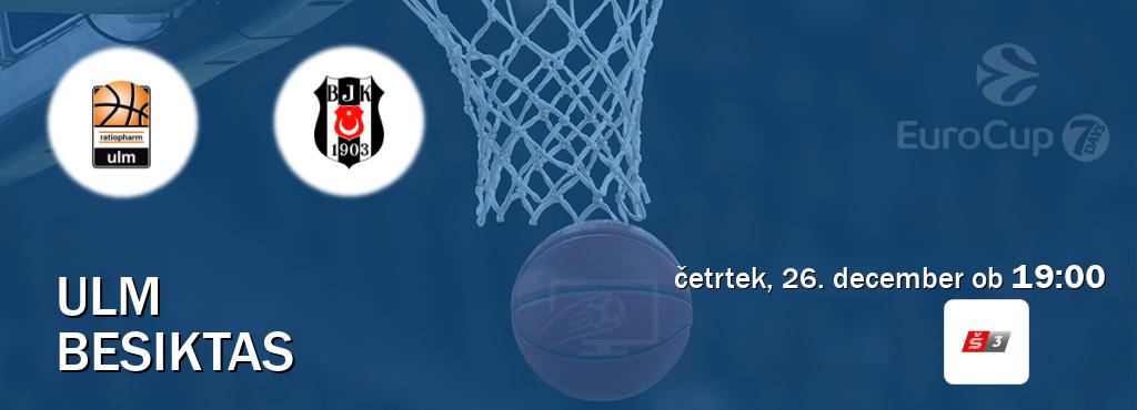 Dvoboj Ulm in Besiktas s prenosom tekme v živo na Sport TV 3.