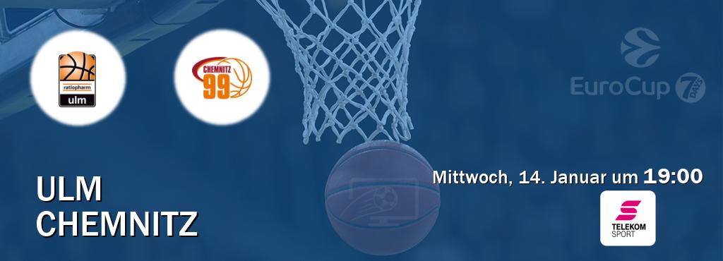 Das Spiel zwischen Ulm und Chemnitz wird am Mittwoch, 14. Januar um  19:00, live vom Magenta Sport übertragen.