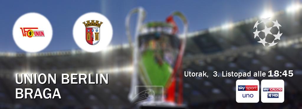 Il match Union Berlin - Braga sarà trasmesso in diretta TV su Sky Sport Uno e Sky Calcio 4 (ore 18:45)