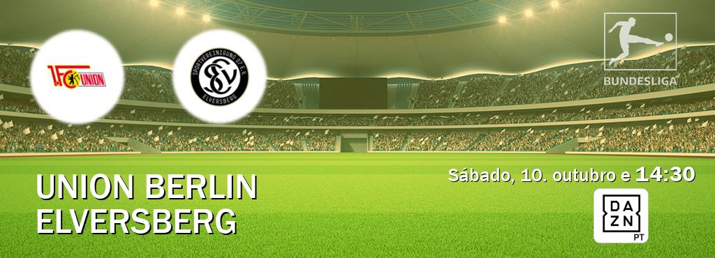 Jogo entre Union Berlin e Elversberg tem emissão DAZN (sábado, 10. outubro e  14:30).