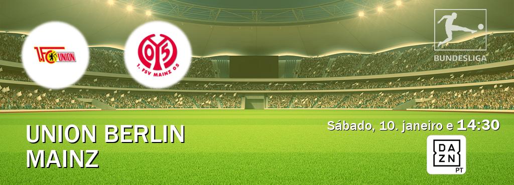 Jogo entre Union Berlin e Mainz tem emissão DAZN (sábado, 10. janeiro e  14:30).