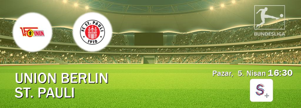 Karşılaşma Union Berlin - St. Pauli S Sport +'den canlı yayınlanacak (Pazar,  5. Nisan  16:30).