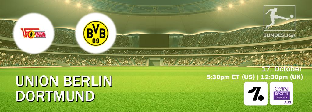 You can watch game live between Union Berlin and Dortmund on OneFootball and beIN Sports Connect(AU). You can watch game live between Union Berlin and Dortmund on OneFootball and beIN Sports Connect(AU).