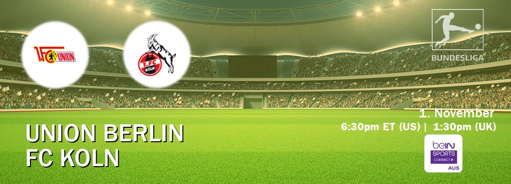 You can watch game live between Union Berlin and FC Koln on beIN Sports Connect(AU). You can watch game live between Union Berlin and FC Koln on beIN Sports Connect(AU).